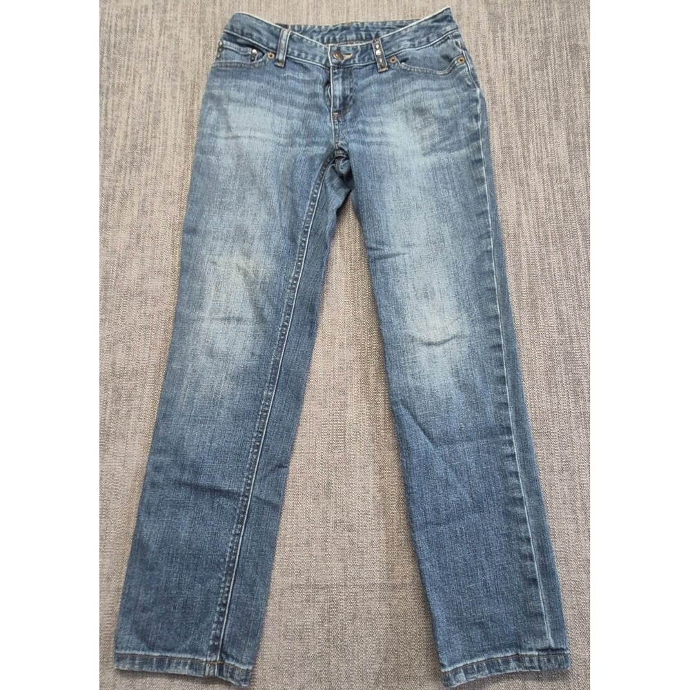 VTG Ralph Lauren Women's Denim Blue Jeans 12 Straight Leg 99% Cotton Stretch
